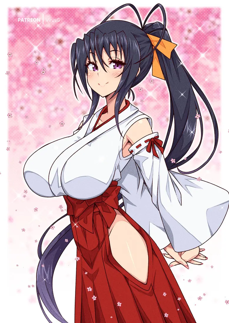Image 1girls,big_breasts,breasts,clothed,clothing,female,female_only,hi_res,large_breasts,light-skinned_female,light_skin,long_hair,looking_at_viewer,solo,black_hair,female_focus,thick_thighs,color,solo_female,tagme,purple_eyes,akeno_himejima,high_school_dxd,virus-g,miko_outfit