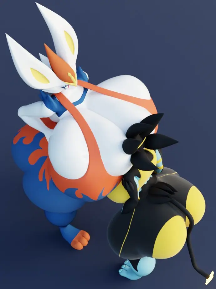 Image big_breasts,breasts,female,2girls,pokemon,pokemon_(species),furry,big_ass,bubble_butt,huge_ass,huge_breasts,tagme,yuri,pokémon_(species),cinderace,luxray,darkdraketom