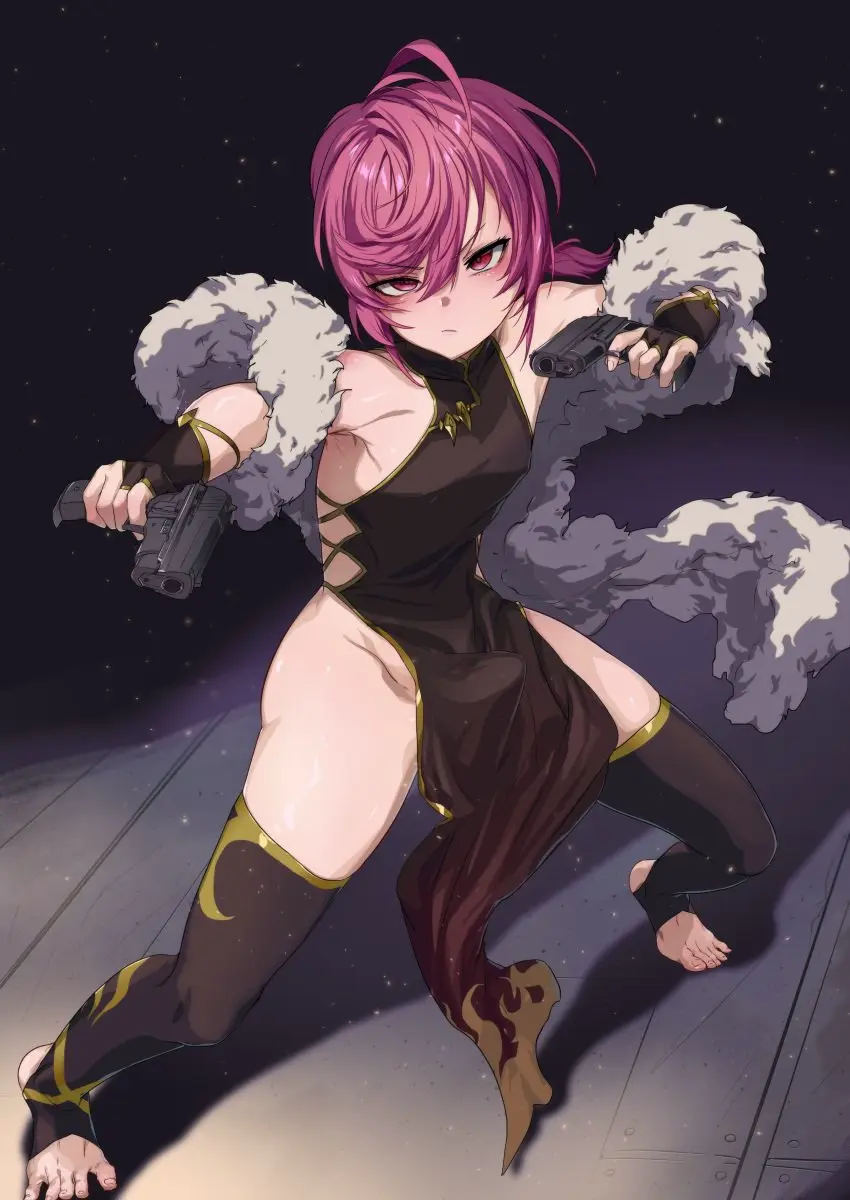 Image female,1boy,gloves,male,penis,thighs,barefoot,erection,feet,virtual_youtuber,armpits,crossdressing,femboy,male_only,sissy,pink_hair,vtuber,petite,dick,bulge,tight_clothing,feminine_male,girly,scarf,indie_virtual_youtuber,stirrup_legwear,bulge_through_clothing,tight_fit,qipao,gun,second-party_source,armpit,rings,tight_clothes,armpit_crease,leaning,girly_boy,tomgirl,stirrup_socks,cheongsam,aocooler,kurameki_kyou,kuramekira,stirrups