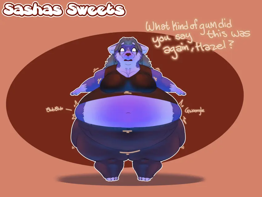 Image big_breasts,breasts,female,furry,thick_thighs,wide_hips,cleavage,blueberry_inflation,inflation,sashas_sweetz