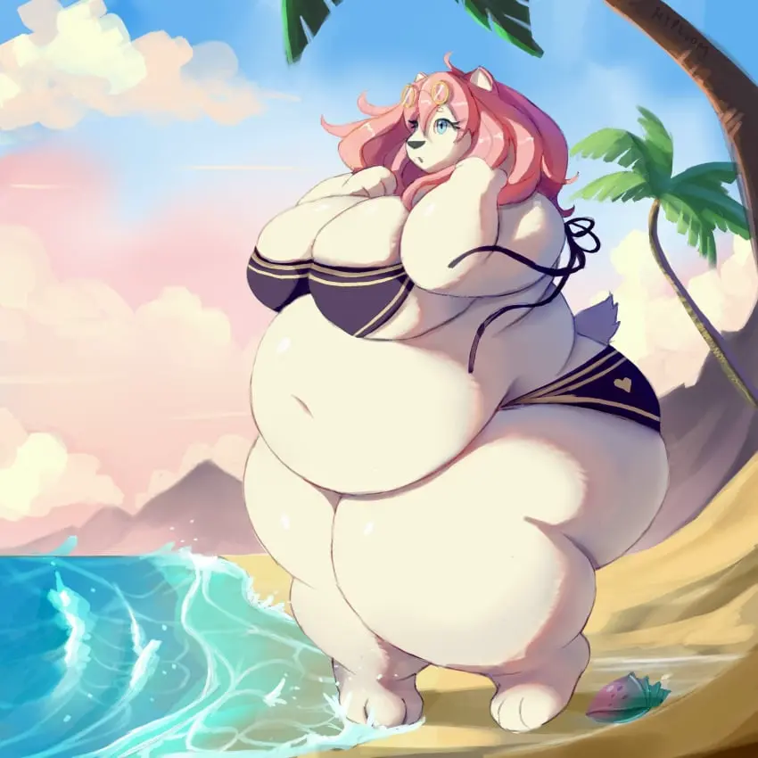 Image big_breasts,breasts,female,bikini,furry,thick_thighs,wide_hips,cleavage,huge_breasts,bear,obese,bbw,hyploom