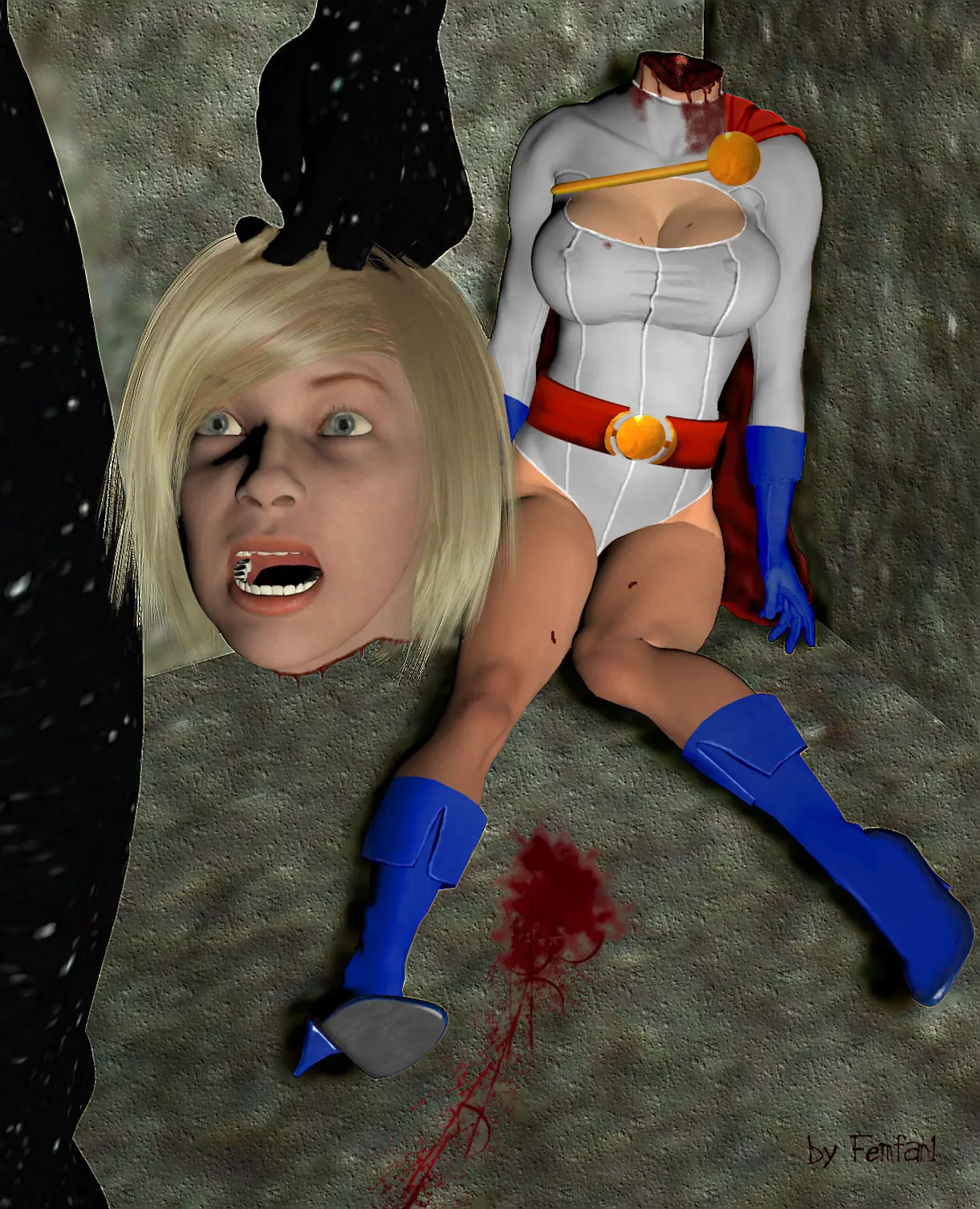 Image brown_eyes,clothed,female,short_hair,cleavage_cutout,3d,blood,dc,dc_comics,holding_head,injustice_2,gore,cleavage_window,holding_hair,death,decapitation,guro,pulling_hair,headless,female_death,superman_(series),kara_zor-l,karen_starr,power_girl,beheaded,severed_head,power_girl_(injustice),dead,femfan1