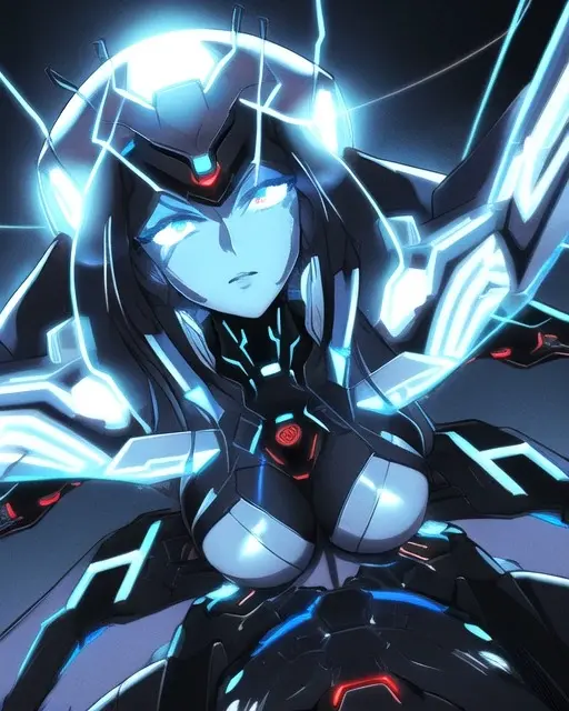 Image 1girls,female,1boy,blue_eyes,male,riding,robot_girl,android