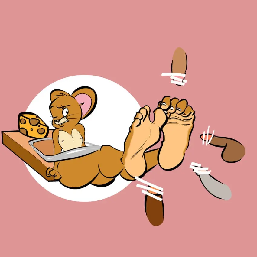 Image simple_background,male,penis,feet,male_only,foot_fetish,feet_up,censored,scared,shocked,multiple_penises,soles,two_tone_body,scared_expression,disembodied_penis,male_focus,mouse,toes,shocked_expression,foot_focus,struggling,stuck,cheese,mousetrap,presenting_feet,stuck_in_object,scrunched_toes,tom_and_jerry,two_tone_feet,two_toned_soles,joe_erogenous,joeerogenous,jerry_mouse,turner_entertainment