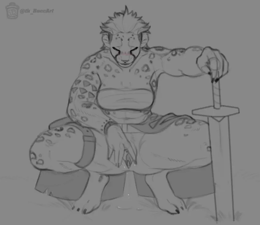 Image blush,breasts,clothed,clothing,female,hi_res,simple_background,solo,pussy,muscular,digital_media_(artwork),tattoo,anthro,spread_legs,spread_pussy,spreading,vaginal_penetration,monochrome,genital_fluids,masturbation,bodily_fluids,fur,genitals,holding_object,mammal,arm_tattoo,partially_clothed,feline,outside,weapon,muscular_female,markings,felid,pubes,vaginal_fluids,sword,capcom,melee_weapon,spots,spotted_body,spotted_fur,spotted_markings,fur_markings,no_underwear,beastren,dragon's_dogma,tailless,tkraccoon