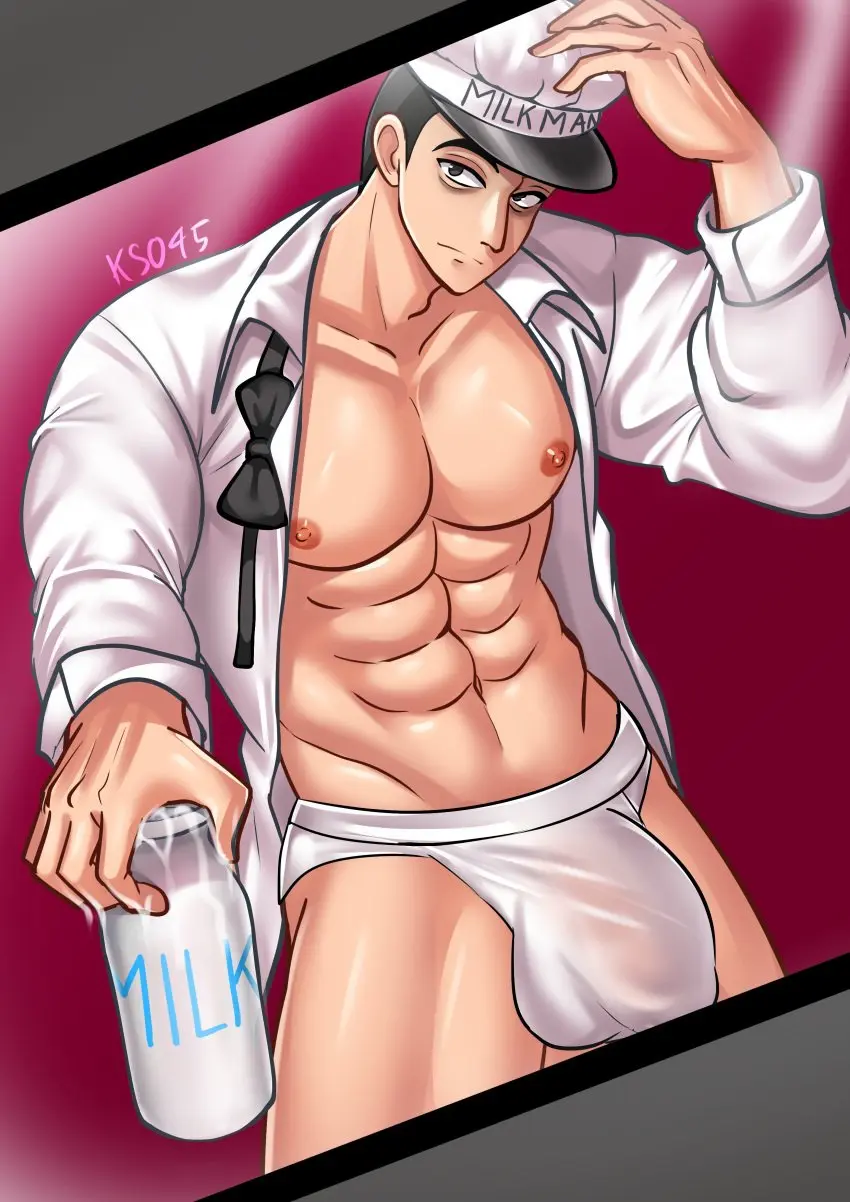 Image human,human_only,light_skin,looking_at_viewer,nipples,solo,standing,1boy,black_hair,male,penis,underwear,big_penis,hat,muscular,muscular_male,male_only,yaoi,solo_focus,white_underwear,balls,light-skinned_male,busty,bara,bulge,male_nipples,penis_outline,big_balls,flaccid,flaccid_penis,holding_object,pecs,thick_penis,solo_male,abs,male_chest,erect_nipples,window,big_bulge,pectorals,open_coat,huge_bulge,tie,bowtie,muscles,open_clothing,male_breasts,big_pecs,briefs,moobs,red_background,tired,muscular_thighs,white_hat,muscular_chest,black_bowtie,six_pack,milk_bottle,coat,francis_mosses,that's_not_my_neighbor,bow_tie,balls_bulge,coat_open,tired_eyes,huge_pecs,milkman,penis_in_underwear,white_briefs,eye_bags,tired_look,black_bow_tie,white_coat,glass_bottle,glass_window,eyebags,ks045,baggy_eyes,bottle_of_milk,bowtie_removed,dark_circles,penis_in_briefs