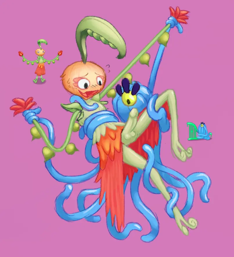 Image blush,looking_at_viewer,simple_background,penis,sweat,1futa,futanari,humanoid,humanoid_penis,intersex,arms_up,tagme,monster,looking_at_partner,sweatdrop,1other,ambiguous_gender,plain_background,restrained,tentacle,multicolored_body,looking_at_another,flower,red_flower,leg_up,blue_body,green_body,tentacles_around_legs,exposed,blush_lines,plant,pink_background,flying_sweatdrops,tentacles,futasub,reference_image,exposed_penis,flora_fauna,plant_girl,plant_humanoid,tentacle_around_leg,tentacle_monster,green_sclera,colored_eyelashes,blank_background,tentacle_around_waist,gradient_body,my_singing_monsters,big_blue_bubble,2monsters,tentacles_around_wrists,sphunkusbunk,edamimi,flower_hands,gloptic,skin_fangs