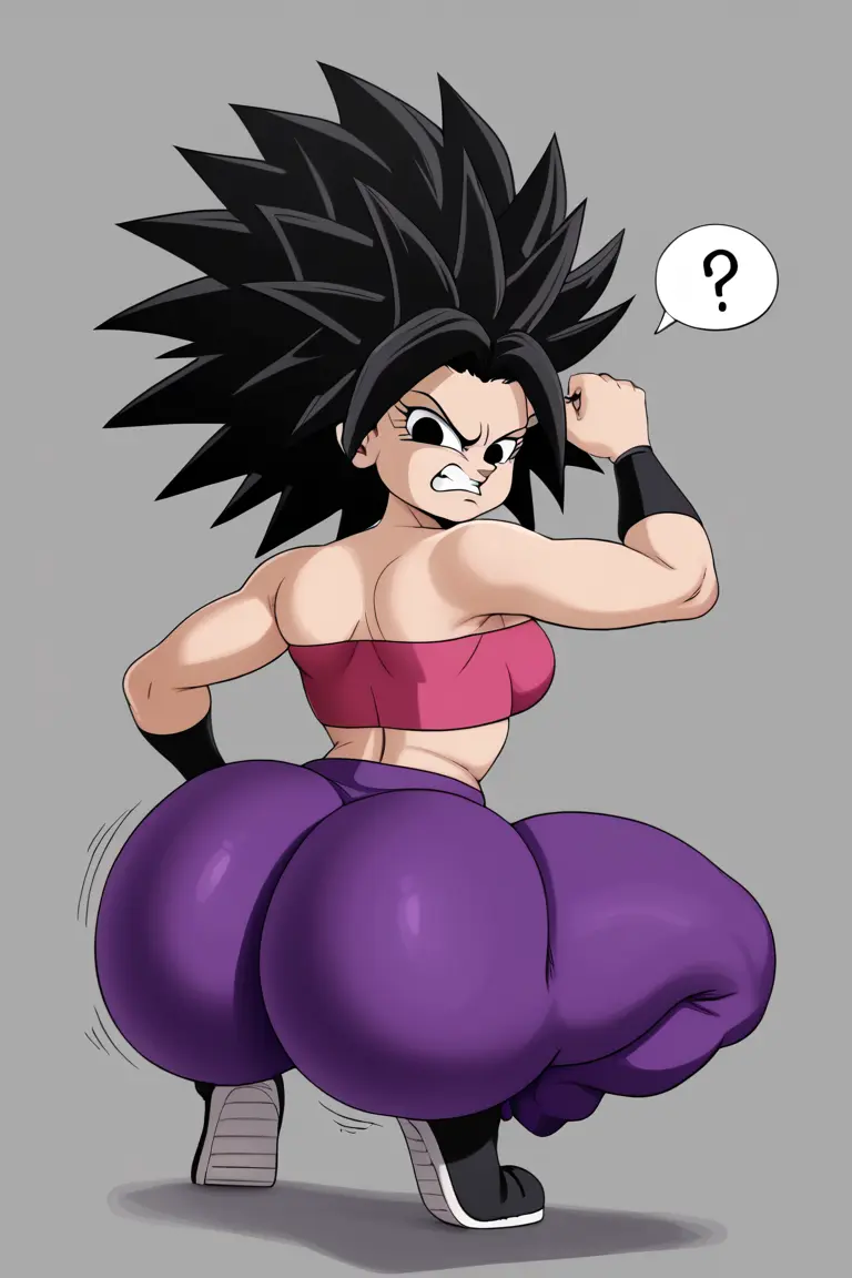 Image 1girls,female,bubble_butt,ai_generated,dragon_ball,squatting,angry,tomboy,dragon_ball_super,butt_crack,punk,caulifla,shaking_ass,shaking_butt