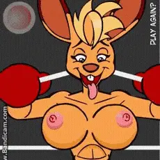 Image 1girls,breasts,female,female_only,nipples,open_mouth,solo,blue_eyes,gloves,nude,tongue_out,furry,tongue,pleasure_face,nude_female,curvy,animated,loop,gif,bouncing_breasts,cropped,red_gloves,marsupial,kangaroo,looping_animation,boxing_gloves,boxing,red_boxing_gloves,boxing_ring,fabio_paulino,greg_panovich,ko,ko_(fabio_paulino)