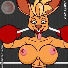Image 1girls,breasts,female,female_only,nipples,open_mouth,solo,blue_eyes,gloves,nude,tongue_out,furry,tongue,pleasure_face,nude_female,curvy,animated,loop,gif,bouncing_breasts,cropped,red_gloves,marsupial,kangaroo,looping_animation,boxing_gloves,boxing,red_boxing_gloves,boxing_ring,fabio_paulino,greg_panovich,ko,ko_(fabio_paulino)