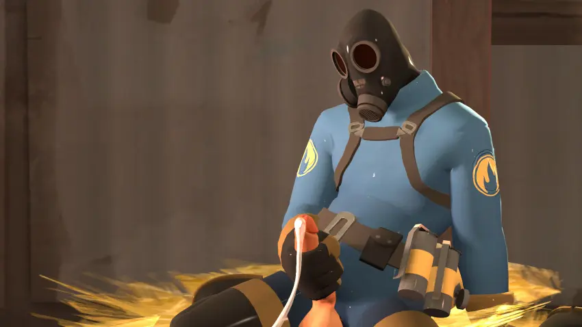 Image solo,male,penis,femboy,male_only,latex,femboy_only,penile,mask,latex_gloves,male_solo,latex_suit,masked_male,masked,obscured_face,team_fortress_2,pyro_(team_fortress_2),femboy_solo,after_cumshot,zowtie