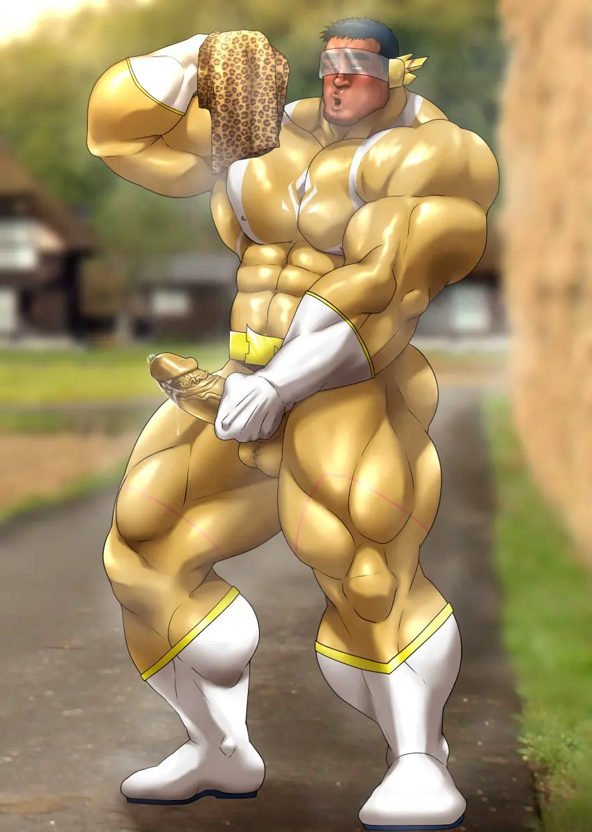 Image solo,male,penis,erection,muscular,male_only,yaoi,balls,gay,bara,erection_under_clothes,masturbation,precum,precum_through_clothing,solo_male,boner,muscles,costume,musk,superhero,gooner,gooning,bating,hitenmaru,batot