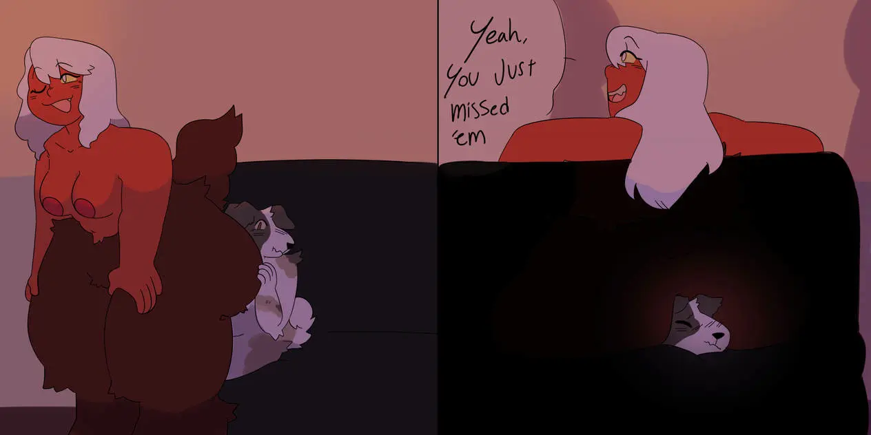 Image 1girls,breasts,breasts_out,female,white_hair,1boy,male,male/female,sitting,demon,demon_girl,canid,canine,dialogue,dominant_male,submissive_male,canine_humanoid,sitting_on_person,speech_bubble,commission,demon_humanoid,femdom,canid_humanoid,unaware,dog,ych,butt_crush,demoness,dog_boy,ass_crush,ych_result,accidental_circumstance,balloondogs,danny_(superdogge),sofia_(jamensamen666)