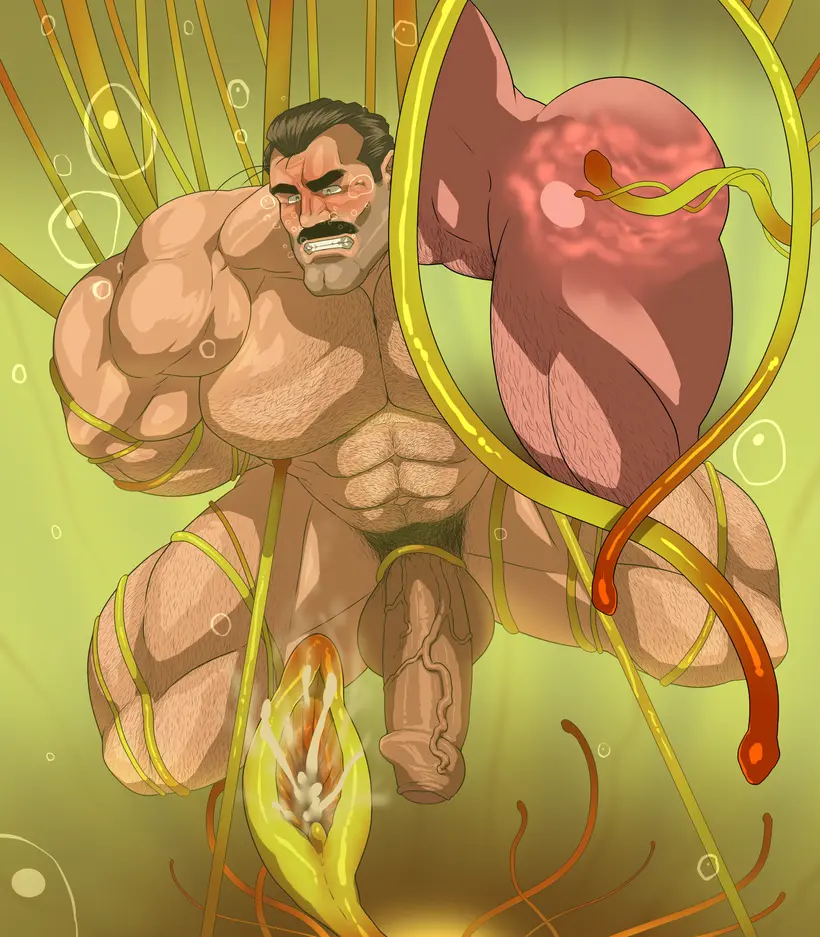Image solo,male,nude,penis,big_penis,erection,muscular,water,male_only,yaoi,balls,bara,tentacle,captured,solo_male,abs,boner,plant,anal_insertion,muscles,facial_hair,moustache,milking,underwater,plant_tentacle,hitenmaru
