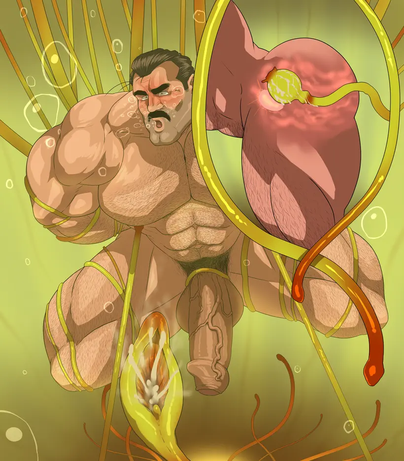 Image solo,male,nude,penis,big_penis,erection,muscular,water,male_only,yaoi,balls,bara,tentacle,captured,solo_male,abs,boner,plant,anal_insertion,muscles,facial_hair,moustache,milking,underwater,plant_tentacle,hitenmaru