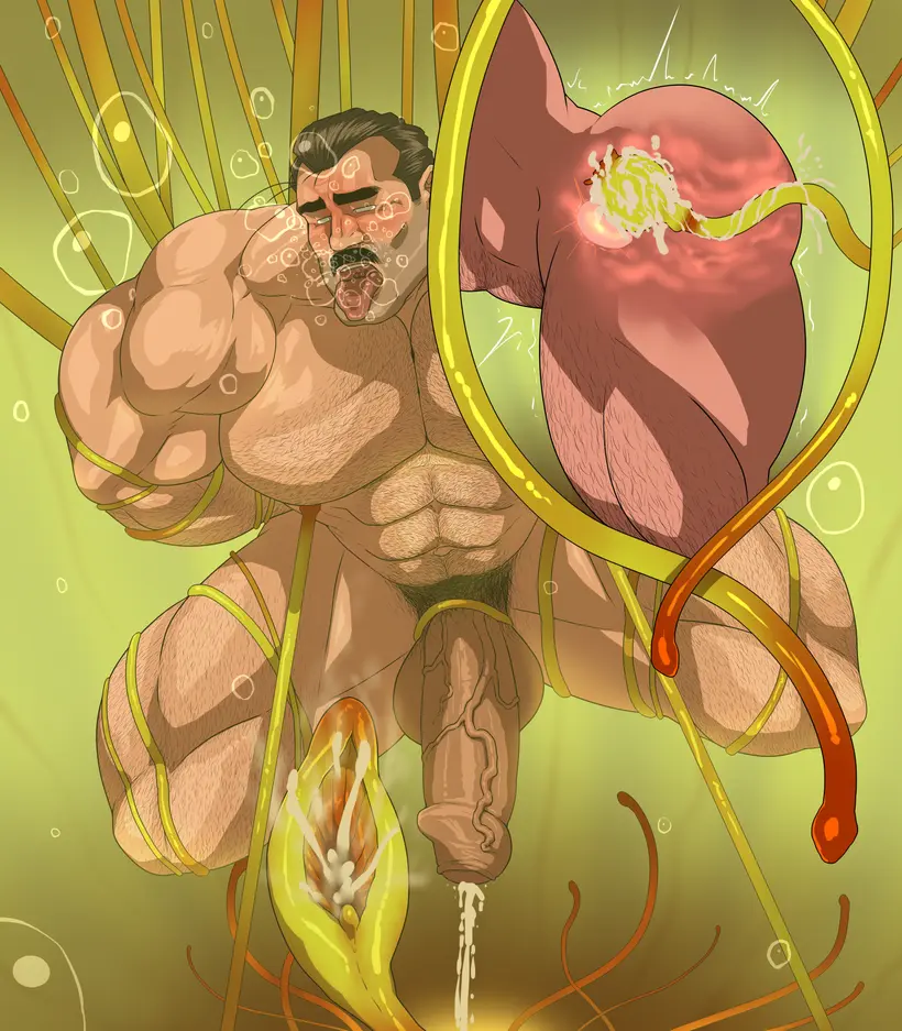 Image solo,cum,male,nude,penis,big_penis,erection,muscular,water,male_only,yaoi,balls,bara,orgasm,tentacle,captured,solo_male,abs,boner,plant,anal_insertion,muscles,facial_hair,moustache,milking,underwater,plant_tentacle,hitenmaru
