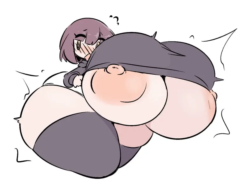 Image 1girls,blush,breasts,female,female_only,nipples,open_mouth,solo,short_hair,thighhighs,yellow_eyes,thick_thighs,thighs,solo_female,underboob,drool,huge_breasts,gigantic_breasts,brown_hair,nipple_slip,areola_slip,chibi,breast_expansion,black_thighhighs,black_hoodie,chibi_style,hood_down,triangle_mouth,o-bisu,menhera_chan_(nanase_kurumi),menhera_shoujo_kurumi-chan