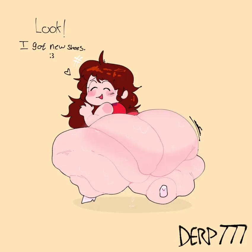 Image female,looking_at_viewer,sweat,smiling_at_viewer,yellow_background,tagme,high_heels,no_panties,red_dress,edit,edited,speech,thunder_thighs,huge_thighs,fat,obese,pink_shoes,friday_night_funkin,girlfriend_(friday_night_funkin),no,auburn_hair,derp777,moonoatmeal