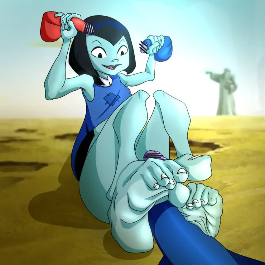 Image female,penis,happy,foot_fetish,censored,excited,handjob,disembodied_penis,footjob,gangbang,foot_focus,alien_girl,blue_skin,ben_10,disembodied_penises,ben_10_alien_force,footbang,obscured_character,two_tone_feet,two_toned_soles,joe_erogenous,joeerogenous,probity,ragged_clothing