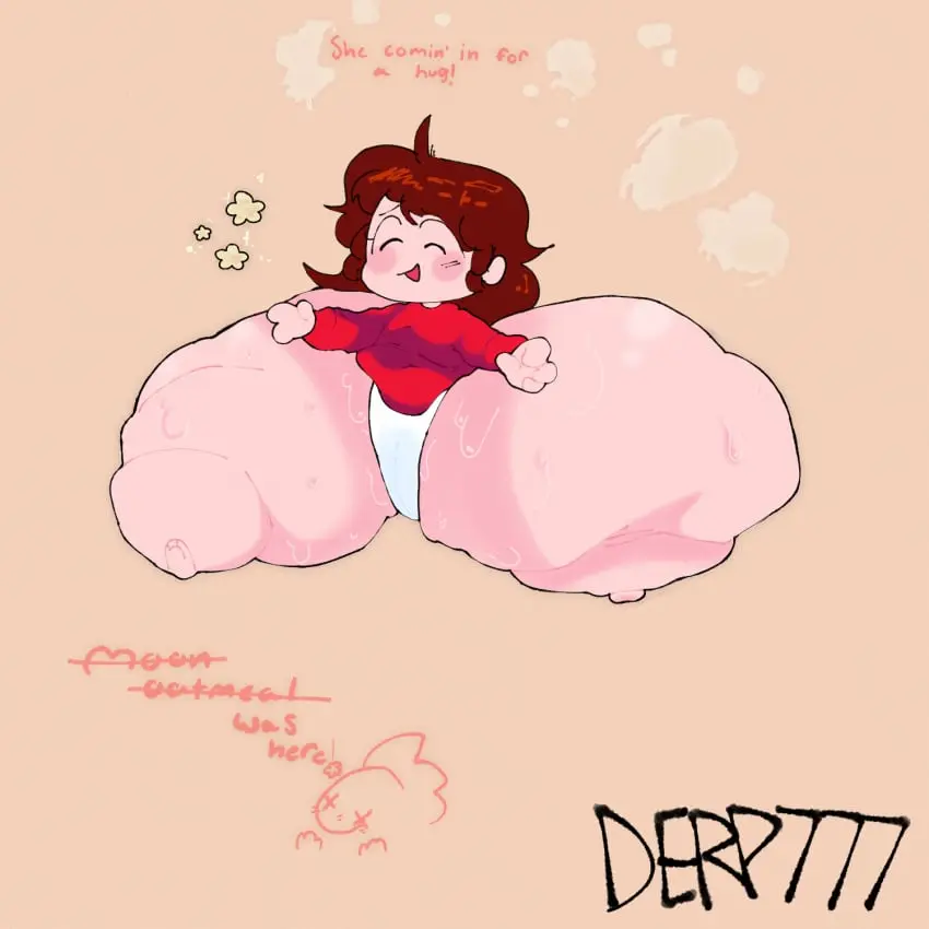 Image female,looking_at_viewer,sweat,barefoot,smiling_at_viewer,belly,yellow_background,tagme,no_shoes,edit,edited,speech,thunder_thighs,sweater,huge_thighs,fat,obese,hug,friday_night_funkin,girlfriend_(friday_night_funkin),visible_pussy,flowers,auburn_hair,incoming_hug,approaching,red_sweater,derp777,moonoatmeal