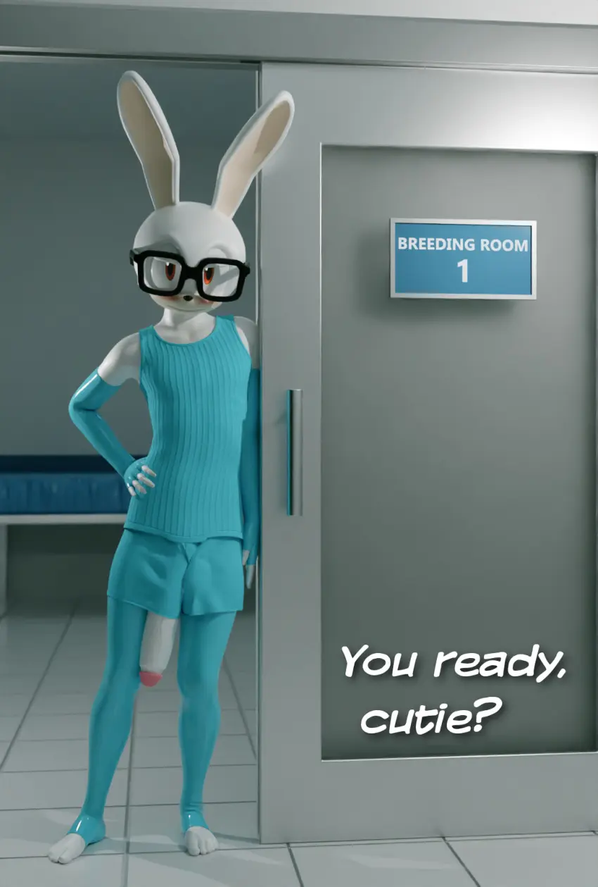 Image clothing,hi_res,looking_at_viewer,solo,gloves,male,penis,big_penis,digital_media_(artwork),eyewear,glasses,huge_cock,anthro,text,stockings,bulge,genitals,mammal,dialogue,latex,shorts,legwear,handwear,lagomorph,leporid,rabbit,bottomwear,bel_(onlyathrowaway),onlyathrowaway,breeder,blender_(artwork)