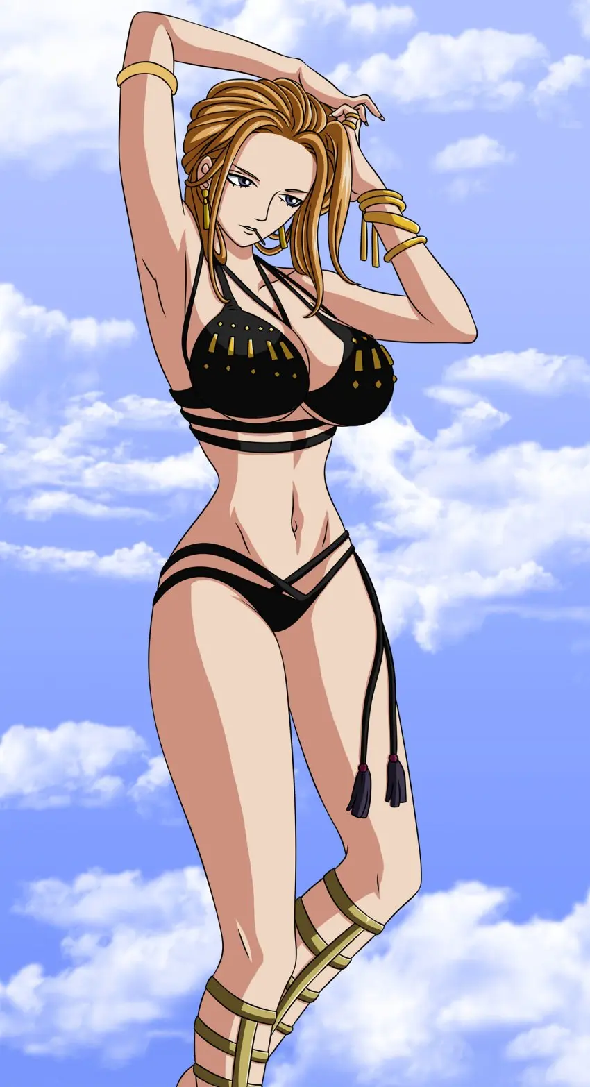 Image 1girls,breasts,female,female_only,large_breasts,bikini,one_piece,armpits,tagme,blonde_hair,blonde,kalifa,krazykamikaze44