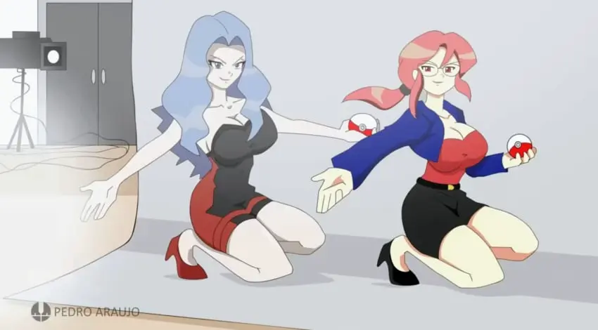 Image breasts,female,large_breasts,2girls,blue_eyes,pokemon,red_hair,glasses,tagme,pokeball,short_skirt,pokemon_hgss,pokemon_frlg,pokemon_rgby,photoshoot,pokemon_lgpe,pokemon_gsc,elite_four,lorelei_(pokemon),karen_(pokemon)