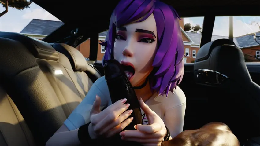 Image 1girls,female,looking_at_viewer,shiny_skin,shirt,1boy,blue_eyes,male,oral,penis,big_penis,sex,fellatio,dark-skinned_male,interracial,piercing,purple_hair,3d,pov,male_pov,bracelet,car,long_nails,inside_car,andavaverse,pelo,road_head,lateoutdated