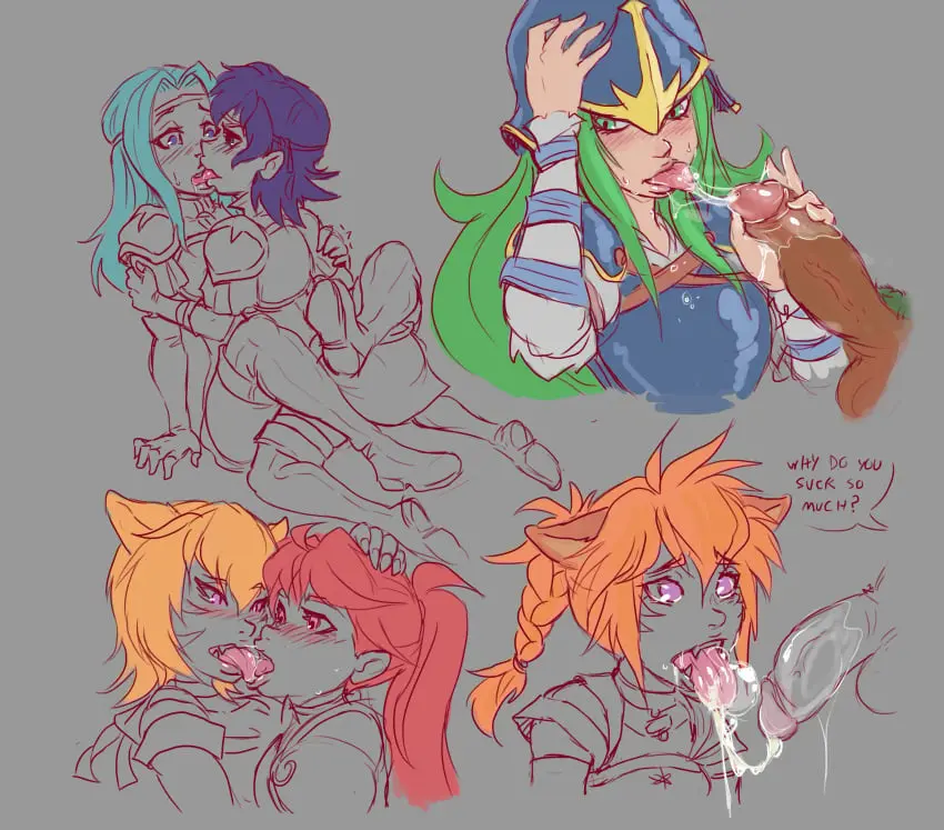 Image cum,oral,tongue_out,tongue,fellatio,character_request,fire_emblem,french_kiss,bisexual,copyright_request,ungulatr