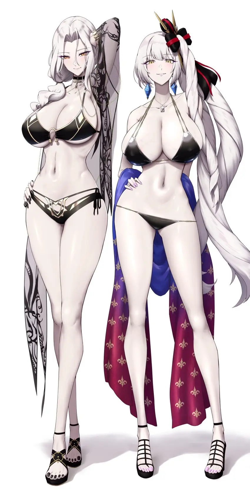 Image breasts,female,hi_res,light-skinned_female,light_skin,long_hair,white_hair,2girls,bikini,thick_thighs,wide_hips,huge_breasts,pale-skinned_female,pale_skin,side_ponytail,fate_(series),naughty_face,fate/stay_night,marie_antoinette_(alter)_(fate),carmilla_(fate),carmilla_(swimsuit_rider),shiroshisu