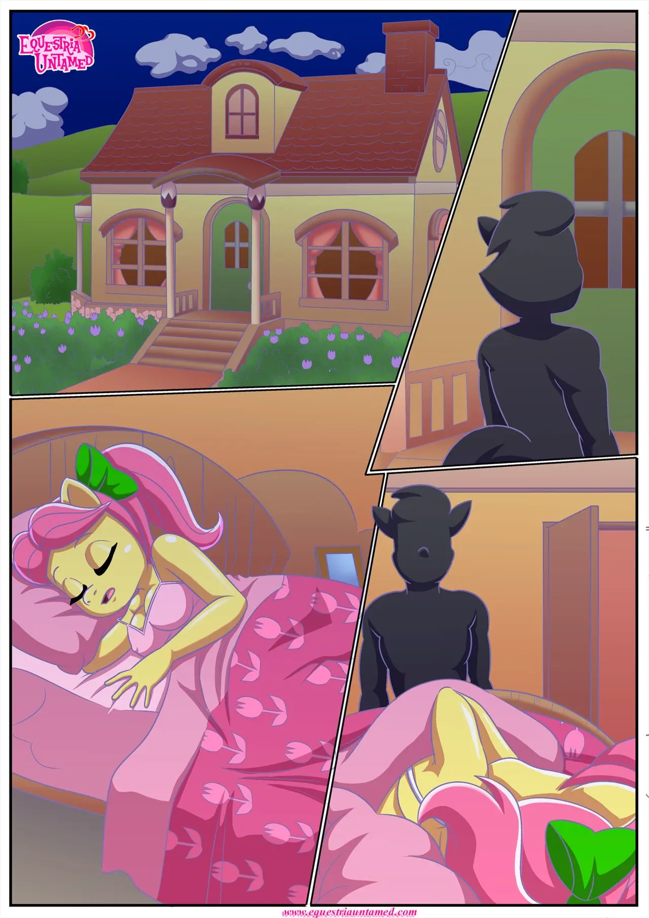 Image tagme,bed,my_little_pony,page_1,bbmbbf,palcomix,mlp_g5,equestria_untamed,posey_bloom_(mlp),the_midnight_bucker