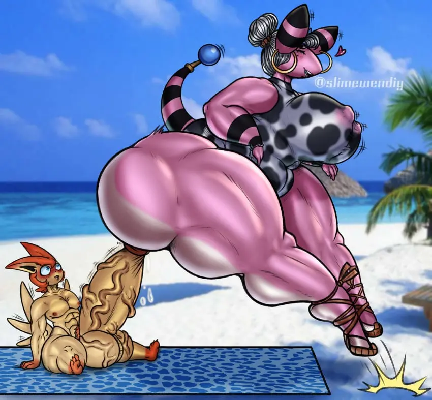 Image big_breasts,breasts,clothing,female,hi_res,male,penis,pokemon,pokemon_(species),shiny_pokemon,big_penis,duo,humanoid,muscular,beach,balls,huge_cock,male/female,huge_breasts,anthro,veiny_penis,one-piece_swimsuit,absurd_res,closed_eyes,cow_print,nintendo,big_balls,genitals,mammal,muscular_anthro,looking_at_another,huge_balls,glistening,glistening_body,2024,generation_5_pokemon,bovid,bovine,jumping,muscular_female,swimwear,vein,heart_symbol,animal_print,caprine,imminent_sex,generation_2_pokemon,legendary_pokemon,ampharos,victini,slimewendigo