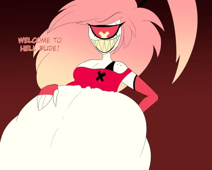 Image big_breasts,breasts,female,long_hair,bottom_heavy,ponytail,freckles,smiling,big_belly,pink_hair,demon_girl,sharp_teeth,stomach_bulge,hazbin_hotel,red_eye,bottomwear,cyclops,red_gloves,1_eye,vore,bra_strap,same_size_vore,vore_belly,large_belly,hand_on_belly,black_bra,long_gloves,fully_inside,belly_bulge,cyclops_girl,vivienne_medrano,red_bottomwear,pleased_expression,cherri_bomb_(hazbin_hotel),hangrydemon