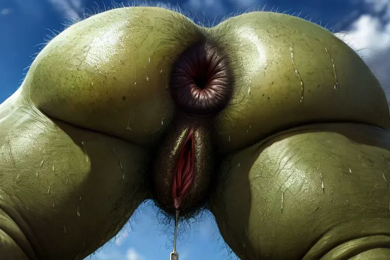 Image 1girls,female,big_ass,huge_ass,ai_generated,anus,green_skin,low-angle_view,ass_focus,presenting_hindquarters,hairy_pussy,orc,hairy,puffy_anus,huge_anus,big_anus,dripping_pussy,detailed_anus,orc_female,hairy_anus,hyper_anus,imminent_facesitting,impar_dolor_ai