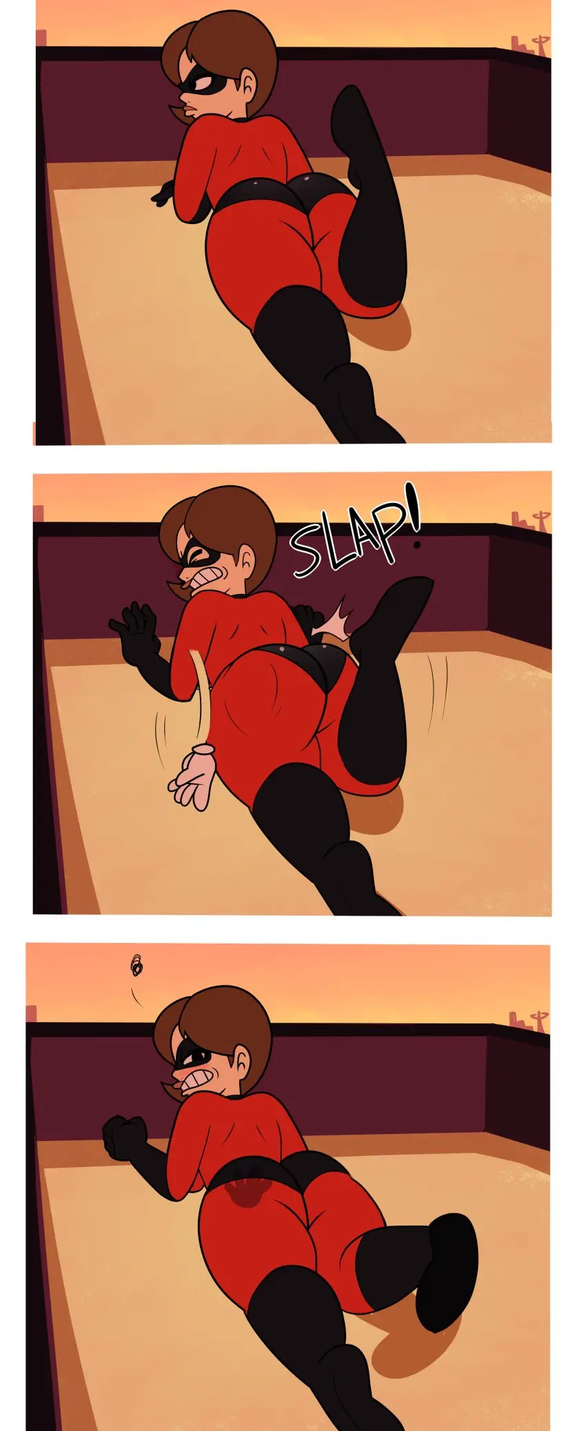 Image 1girls,female,light-skinned_female,black_gloves,big_ass,looking_back,milf,wide_hips,brown_hair,clenched_hand,heels,skinsuit,thin_waist,angry,angry_expression,bodysuit,laying_down,annoyed,crossed_arms,elastigirl,helen_parr,the_incredibles,mask,annoyed_expression,spanking,long_gloves,spank_marks,laying_on_stomach,black_boots,heel_boots,spanked,red_bodysuit,spanking_ass,black_mask,spank,long_boots,superspoe,red_skinsuit