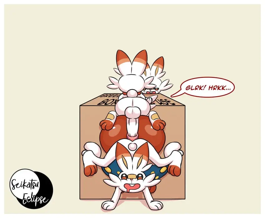 Image female,penis,pokemon,pokemon_(species),ass,big_ass,big_butt,huge_ass,huge_butt,artist_name,balls,testicles,penis_in_pussy,nintendo,comic,penis_in_ass,artist_logo,no_humans,foursome,commission,pokémon_(species),scorbunny,breeding,free_use,anal_penetration,game_freak,cinderace,penis_in_mouth,pokephilia,brothel,seikatsueclipse,cardboard_box