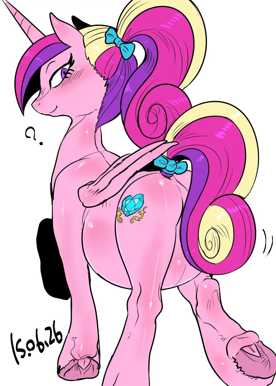 Image female,looking_back,huge_belly,pregnant,tagme,my_little_pony,princess_cadance_(mlp),nekubi