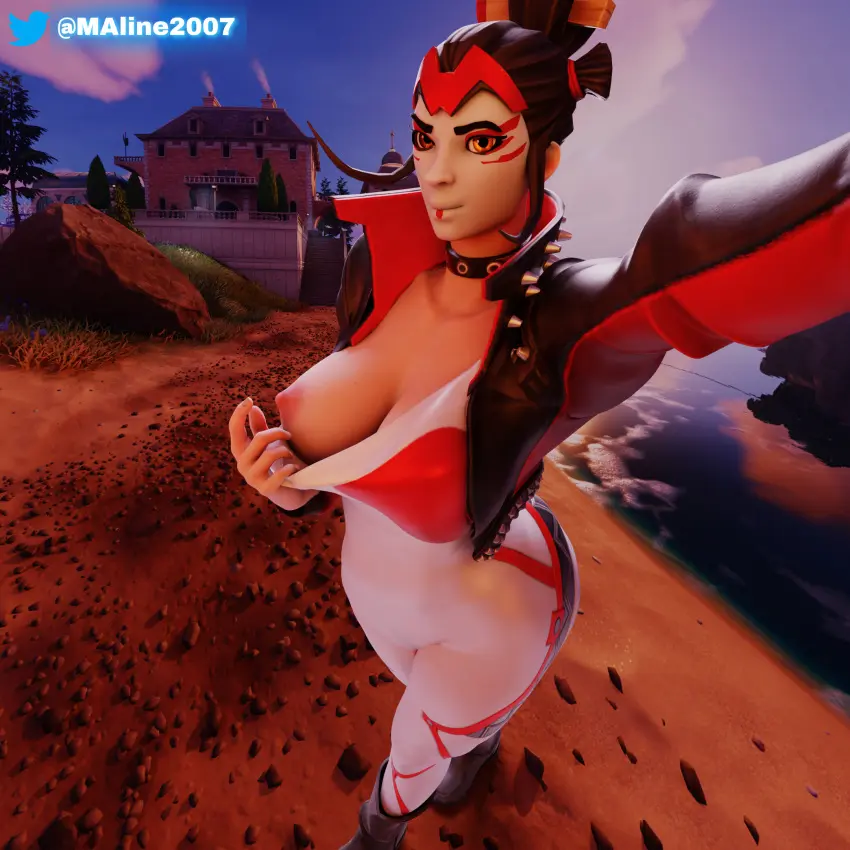 Image big_breasts,breasts,clothed,clothing,female,female_only,shiny_skin,solo,choker,clothed_female,shiny,solo_female,fortnite,tagme,3d,public,fortnite:_battle_royale,fully_clothed,phone,flashing_breasts,fully_clothed_female,public_nudity,phone_view,looking_forward,geisha,geisha_hair,maline2007,takara_(fortnite)