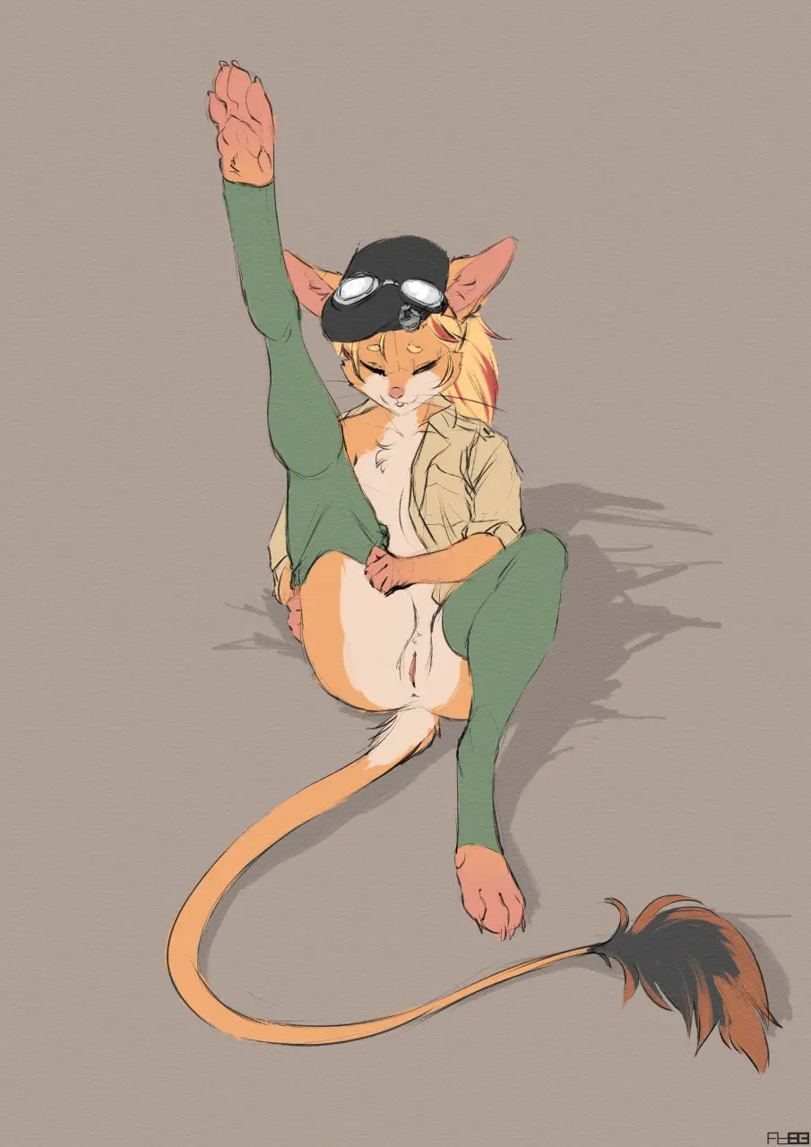 Image clothed,clothing,female,hi_res,open_shirt,shirt,simple_background,solo,pussy,tail,ass,hat,headwear,feet,eyebrows,headgear,shadow,eyewear,hair,anthro,tan_body,anus,blonde_hair,sitting,closed_eyes,2019,fur,genitals,mammal,biped,murid,tuft,topwear,eyewear_on_head,goggles,goggles_on_head,tan_fur,dressing,rodent,pink_nose,open_clothing,highlights_(coloring),inner_ear_fluff,countershade_torso,countershading,tail_tuft,one_leg_up,long_tail,open_topwear,toeless_legwear,toeless_stockings,raised_leg,countershade_fur,dressing_up,foxboy83,gerbil