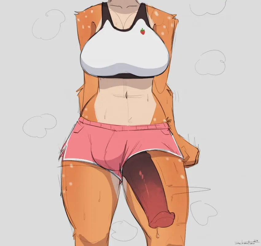 Image breasts,clothed,clothing,hi_res,simple_background,solo,standing,navel,penis,sweat,furry,1futa,erection,futanari,intersex,digital_media_(artwork),shaded,anthro,tan_body,futa_only,genital_fluids,bodily_fluids,fur,genitals,mammal,precum,precum_drip,2024,biped,grey_background,furry_only,dripping,dated,signature,brown_fur,deer,animal_genitalia,animal_penis,tan_fur,brown_body,equine_genitalia,wardrobe_malfunction,equine_penis,flared_penis,medial_ring,countershade_torso,countershading,faceless_character,penis_out,countershade_fur,faceless_anthro,small_clothes,faceless_futa,faceless_intersex,schmutzo,penis_out_of_pants,penis_out_of_shorts