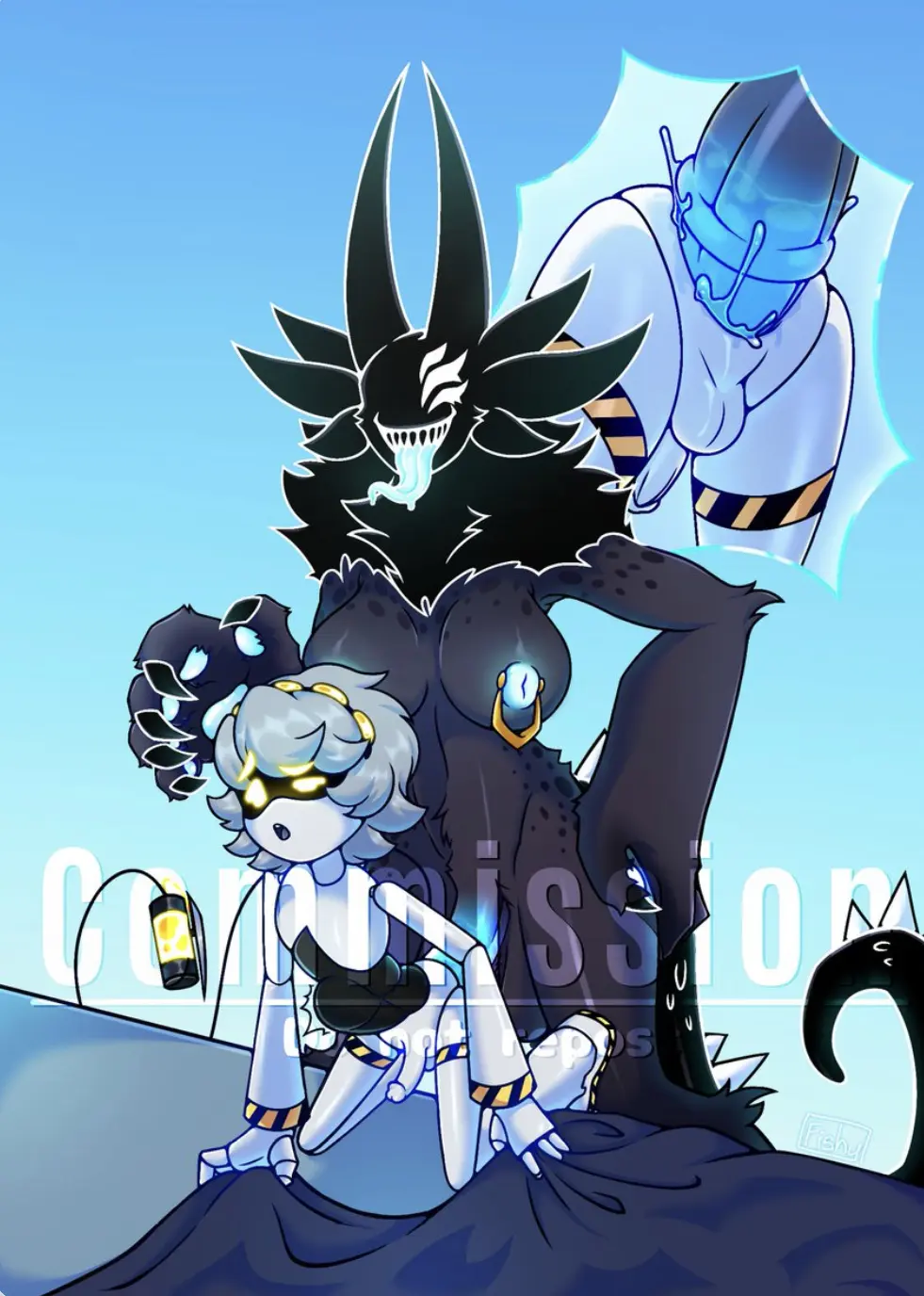 Image breasts,1boy,male,tail,tongue_out,yellow_eyes,1futa,futanari,intersex,anal,bulge,stomach_bulge,futa_on_male,nipple_piercing,robot,futa_penetrating_male,robot_boy,image,murder_drones,glitch_productions,n_(murder_drones),goldfish_96_(artist)