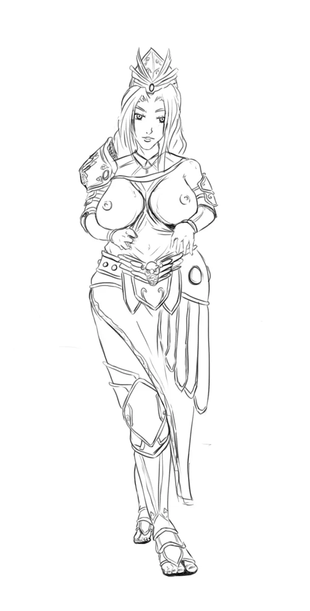 Image 1girls,big_breasts,breasts,female,solo,mythology,smite,european_mythology,greek_mythology,sketch,athena_(smite),hi-rez_studios,classic_athena,old_character_design,ashur_(artist)