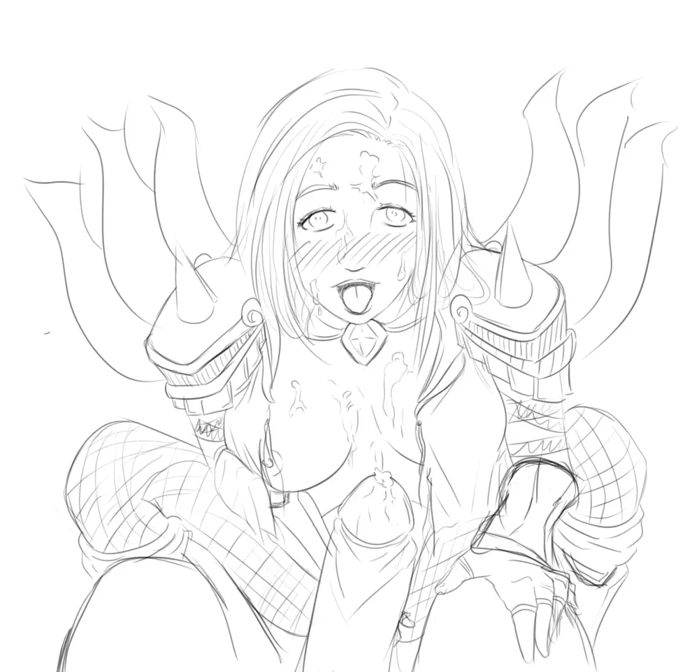 Image 1girls,breasts,female,1boy,cum,cum_on_face,male,penis,big_penis,mythology,smite,cum_on_breasts,facial,european_mythology,greek_mythology,pov,sketch,nemesis_(smite),hi-rez_studios,ashur_(artist)