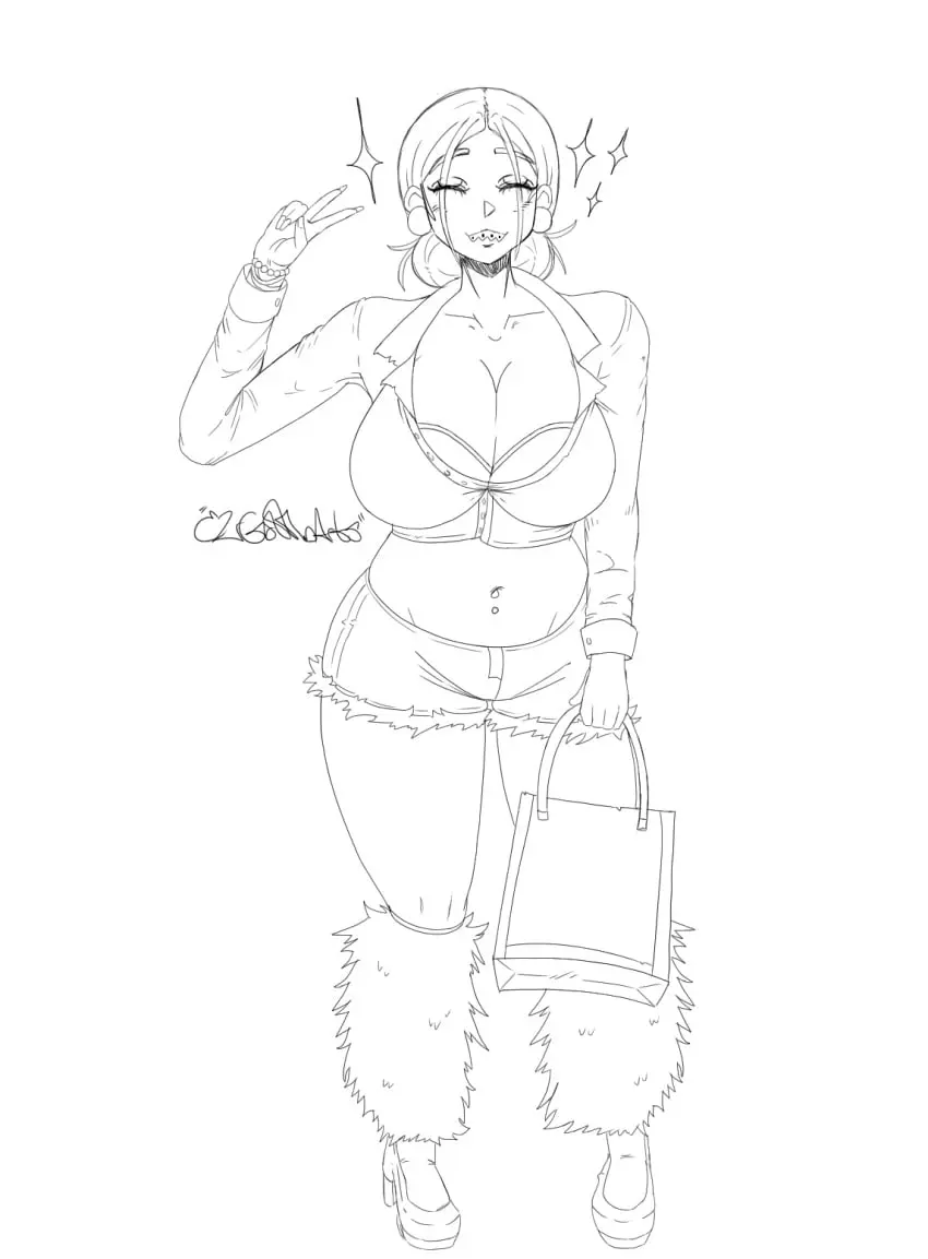 Image 1girls,big_breasts,breasts,female,thick_thighs,thighs,single_girl,original_character,oc,gyaru,elgalloarts