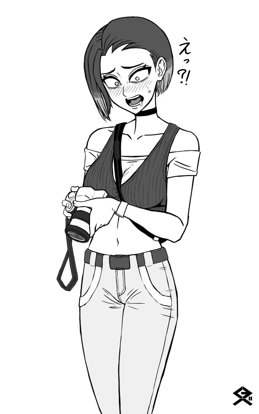 Image 1girls,big_breasts,breasts,clothed,clothing,female,pokemon,short_hair,clothed_female,collarbone,artist_request,shocked,nintendo,monochrome,fit,fit_female,pokemon_sv,skinny,skinny_girl,sweating,line_art,translation_request,asian_female,japanese_text,horny,shocked_expression,tagme_(artist),greyscale,short_hair_female,japanese_female,perrin_(pokemon),japanese_dialogue,color_request