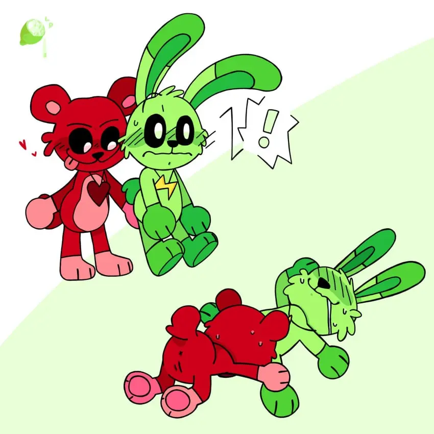 Image female,simple_background,pussy,green_skin,red_skin,green_body,female/female,furry_only,no_humans,simple_shading,red_body,red_fur,green_fur,licking_pussy,bobby_bearhug,critters_(poppy_playtime),poppy_playtime,poppy_playtime_(chapter_3),smiling_critters,touching_ass,touching,hoppy_hopscotch,hoppy_hopscotch_(poppy_playtime),palatis,lemony_(artist)