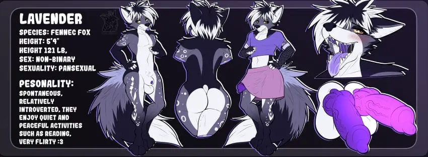 Image clothing,hi_res,shirt,smile,solo,male,penis,tongue,ass,big_butt,big_penis,femboy,anthro,ahe_gao,absurd_res,looking_pleasured,skirt,canid,canine,genitals,mammal,smirk,animal_genitalia,canine_genitalia,fox,topwear,glowing,crop_top,bottomwear,fennec_fox,true_fox,model_sheet,glowing_genitalia,tenkellyart
