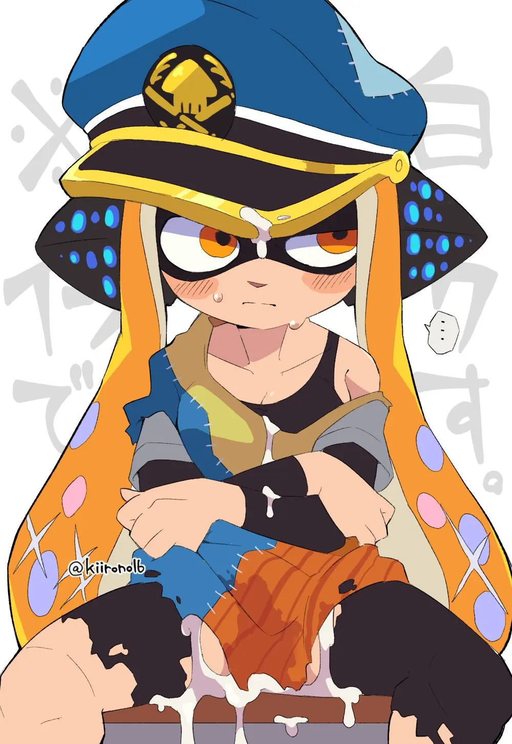 Image breasts,female,highres,long_hair,long_sleeves,solo,white_background,cum,sweat,hat,headphones,orange_eyes,orange_hair,cum_in_pussy,sitting,after_vaginal,detached_sleeves,uneven_eyes,twintails,cumdrip,closed_mouth,splatoon,splatoon_(series),splatoon_3,tentacle_hair,torn_clothes,peaked_cap,crossed_arms,tank_top,covered_in_cum,...,inkling,inkling_girl,twitter_username,black_pantyhose,blue_hat,cum_on_clothes,half-closed_eye,kaori_(splatoon),looking_to_the_side,single_bare_shoulder,cloak,black_tank_top,blush_stickers,spoken_ellipsis,cum_on_headwear,agent_3_(splatoon),captain_(splatoon_3),inkling_player_character,torn_cloak,kiirono,patchwork_clothes,sideways_hat