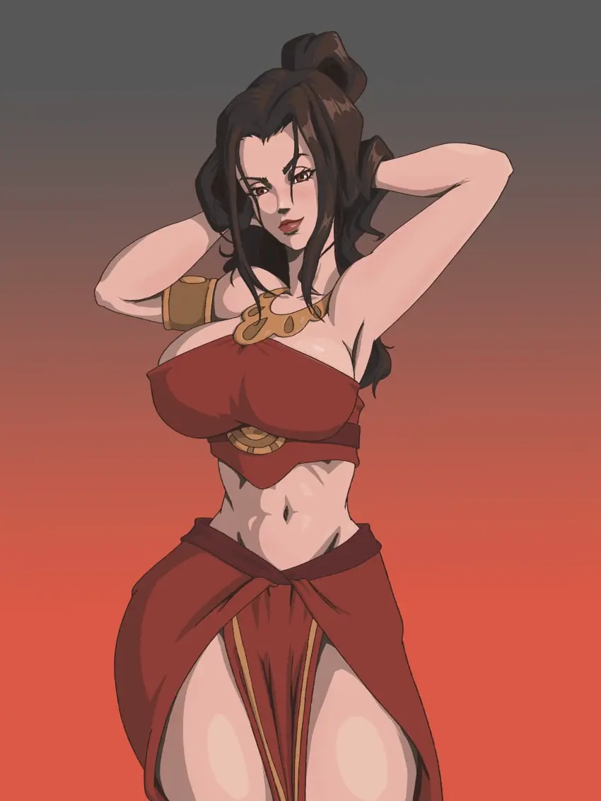 Image 1girls,big_breasts,blush,breasts,clothed,clothing,female,female_only,hi_res,large_breasts,light-skinned_female,light_skin,long_hair,looking_at_viewer,red_eyes,solo,female_focus,thick_thighs,color,solo_female,brown_hair,avatar_legends,avatar_the_last_airbender,azula,fire_nation,pelvic_curtain,wanderagro893