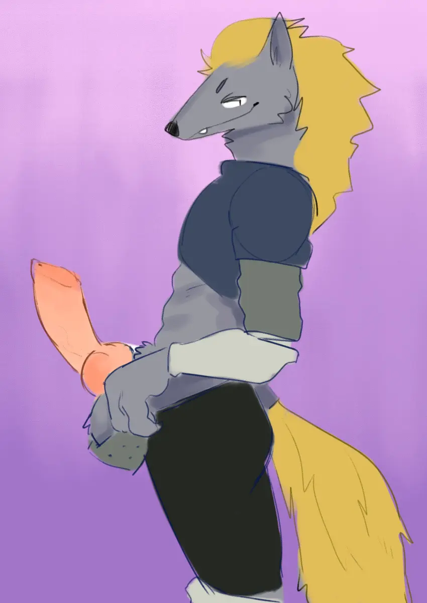 Image solo,male,penis,furry,big_penis,erection,male_only,side_view,balls,anthro,wolf,solo_male,boner,canine_penis,knotted_penis,hunter_x_hunter,dosent,welfin_(hunter_x_hunter)